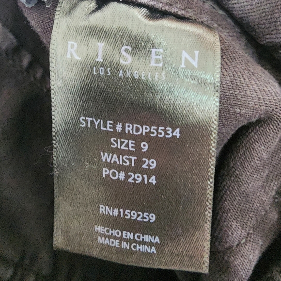 Risen High Rise Cargo Pocket Wide Jeans Size 9 29 RDP5534 BLACK - Picture 8 of 8